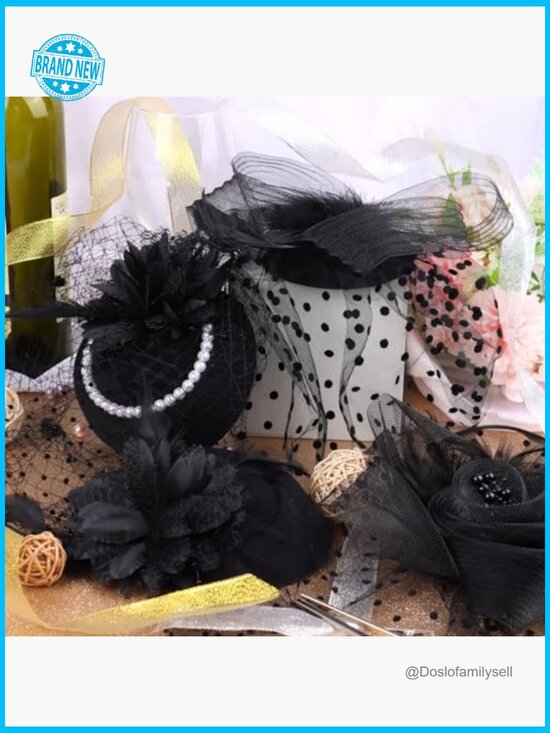 Vintage Fascinator Hat Set with Feathers and Flowers for Tea Parties Weddings main image 7